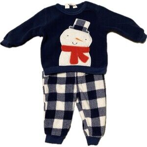 Fleece Snowman Baby Outfit Size 3-6 Months